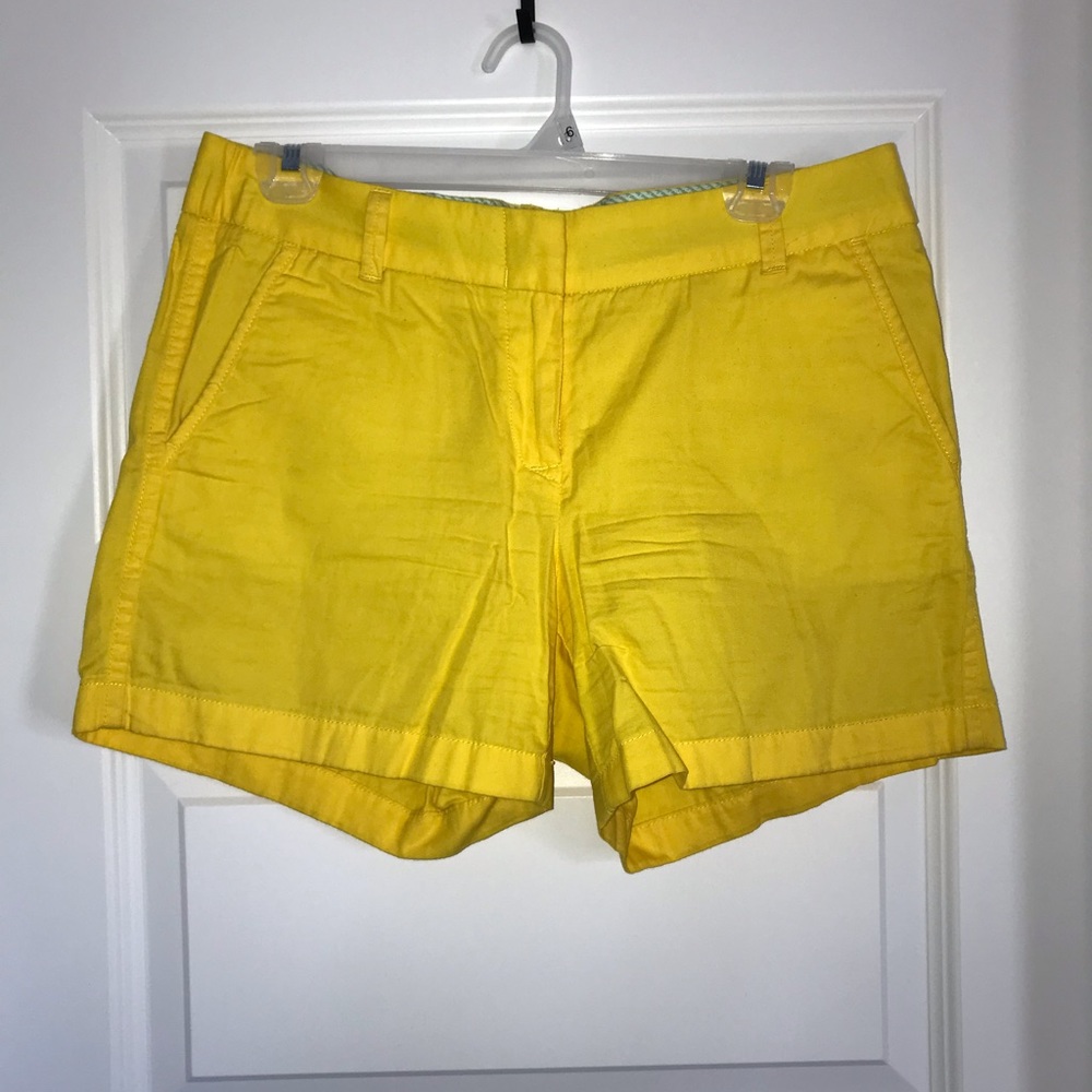 JCrew yellow chino shorts